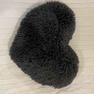 Fluffy Charcoal Heart Pillow